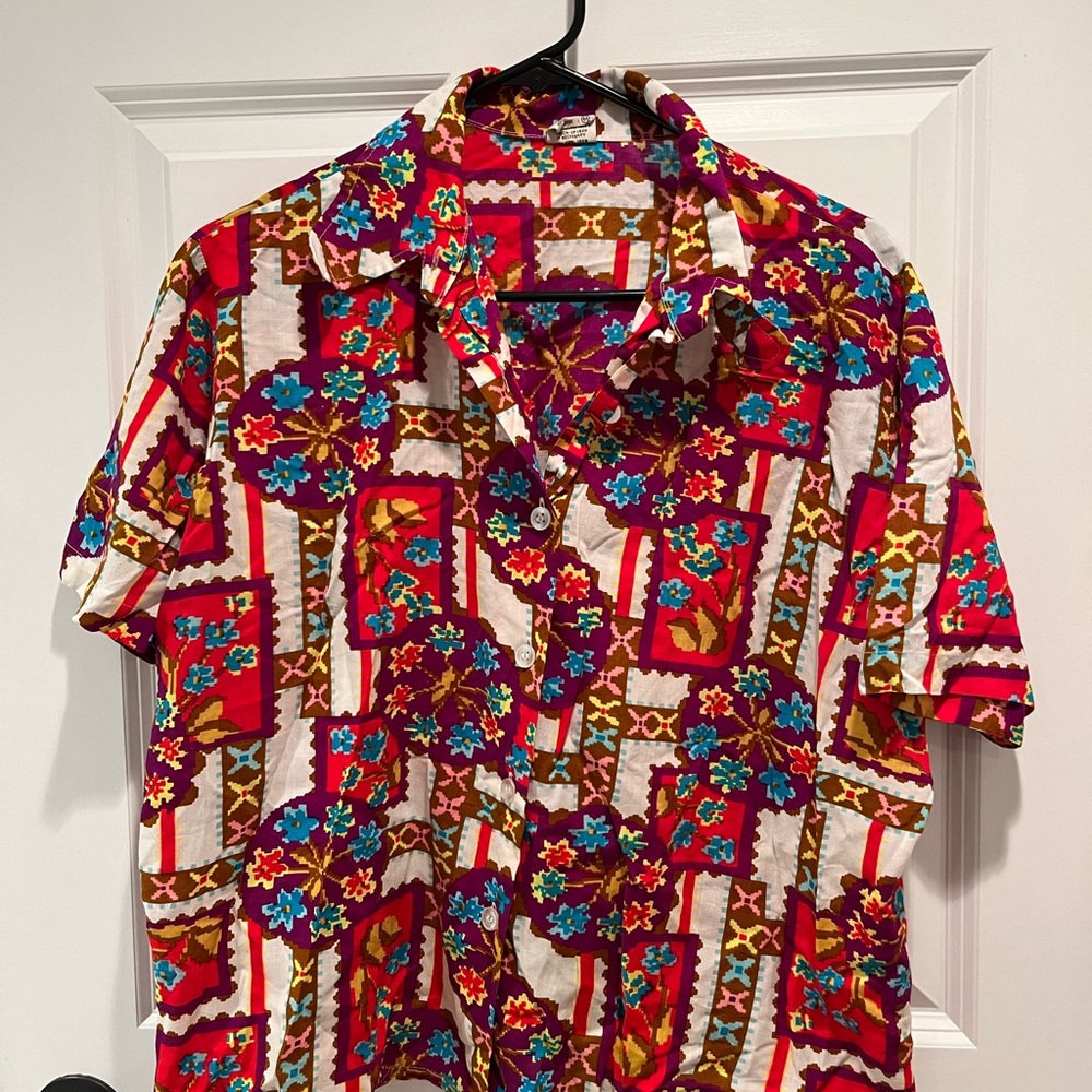Vintage Floral Button Up Shirt